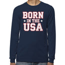 Born in the USA Patriotic Stars Men's Long Sleeve Shirt