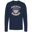 America Est. 1776 Patriotic Shield Men's Long Sleeve