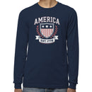 America Est. 1776 Patriotic Shield Men's Long Sleeve