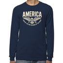 America Land of the Free 1776 Eagle Men's Long Sleeve