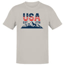 USA EST 1776 Patriotic Mountain Men's T-shirt