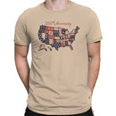250th Anniversary USA Floral Map Art Men's T-shirt