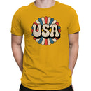 Retro USA Patriotic Flower Men's T-shirt