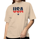 USA Bold Typography Star Design Women's T-shirt