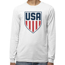 USA Shield Red Blue American Emblem Men's Long Sleeve