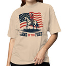 Land of the Free Cowboy Patriotic Women's T-shirt