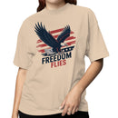 Freedom Flies Bald Eagle Patriotic Art Women's T-shirt