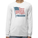 Men's Long Sleeve Distressed American Flag Freedom