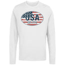 USA Est. 1776 Distressed Flag Oval Men's Long Sleeve