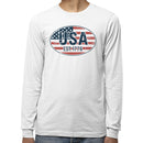 USA Est. 1776 Distressed Flag Oval Men's Long Sleeve
