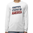 United States of America Distressed Men's Long Sleeve