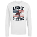 Land of the Free Cowboy American Flag Men's Long Sleeve