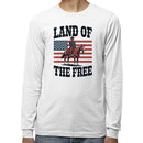 Land of the Free Cowboy American Flag Men's Long Sleeve