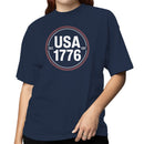 USA 1776 EST Patriotic Vintage Circle Women's T-shirt