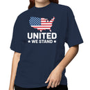 United We Stand American Flag Map Women's T-shirt