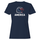 America Patriotic Eagle Head Graphic Women's T-shirt