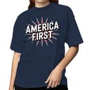 America First Patriotic Starburst Women's T-shirt