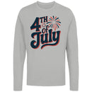 4th of July Retro Fireworks Men's Long Sleeve Shirt