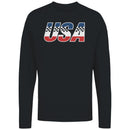 USA Racing Flag Patriotic Men's Long Sleeve Shirt