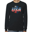 USA Racing Flag Speed Graphic Men's Long Sleeve Shirt