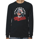 'Merica Patriotic Retro George Washington Men's Long Sleeve