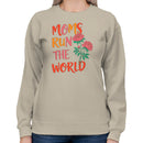 Moms Run The World Floral Women's Sweatshirt