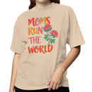 Moms Run The World Floral Women's T-shirt