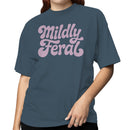 Mildly Feral Retro Groovy Quote Women's T-shirt