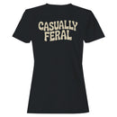 Casually Feral Distressed Lettering Women's T-shirt