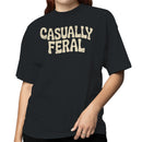 Casually Feral Distressed Lettering Women's T-shirt