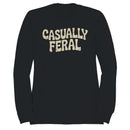 Casually Feral Distressed Lettering Women's Sweatshirt