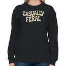 Casually Feral Distressed Lettering Women's Sweatshirt