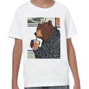 Retro Bear Drinking Iced Coffee Art Youth's T-shirt