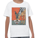Deer Eating Ramen Retro Illustration Youth T-shirt
