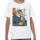 Tiger in Hoodie Drinking Bubble Tea Youth T-shirt