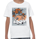 Sleeping Fox with Orange Flowers Art Youth T-shirt