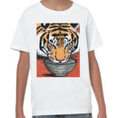 Tiger Drinking Ramen Bowl Illustration Youth's T-shirt