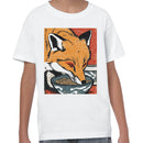 Kitsune Fox Eating Ramen Vintage Art Youth T-shirt
