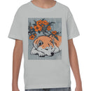 Sleeping Fox Orange Flowers Art Youth's T-shirt