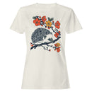 Hedgehog Resting Amid Blossoms Art Women's T-shirt