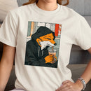 Urban Fox Hoodie Drinking Soda Women's T-shirt