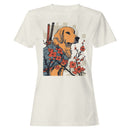 Samurai Dog Cherry Blossoms Art Women's T-shirt