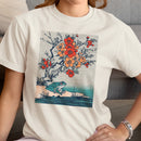 Japanese Frog & Plum Blossom Art Women's T-shirt