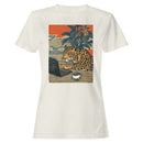 Leopard Working on Laptop with Coffee Women's T-shirt