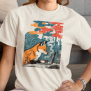 Fox at Laptop with Coffee Women's T-shirt