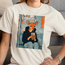 Deer Drinking Bubble Tea Urban Art Women's T-shirt