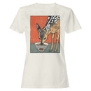 Deer Eating Ramen Retro Illustration Women's T-shirt