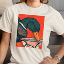 Duck Drinking from Ornate Bowl Art Women's T-shirt