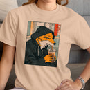 Urban Fox in Hoodie Drinking Soda Women's T-shirt