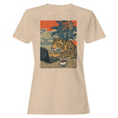 Leopard on Laptop with Coffee Women's T-shirt